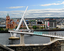 Derry Peace Bridge Old Town River View